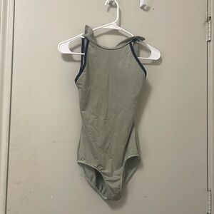 Mariia Green and Navy Halter Leotard Size M